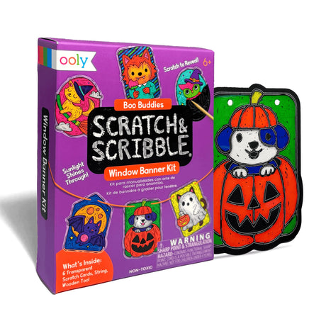 OOLY Scratch & Scribble Mini Window Banner Kit - Boo Buddies - 6 Cards - product image 2 of 7