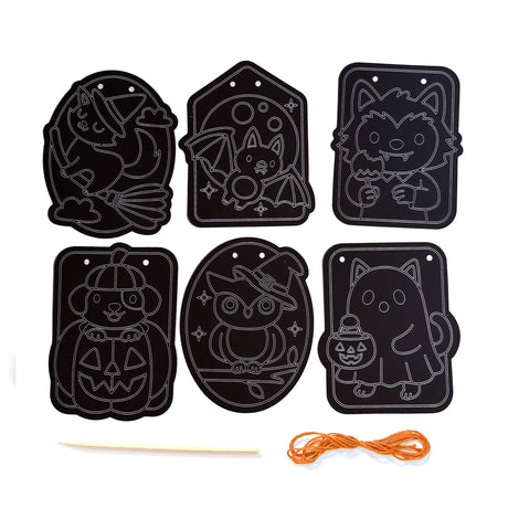 OOLY Scratch & Scribble Mini Window Banner Kit - Boo Buddies - 6 Cards - product image 4 of 7
