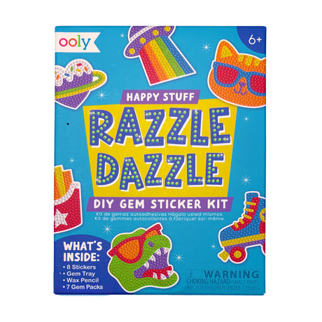OOLY Razzle Dazzle Mini DIY Gem Sticker Kit - Happy Stuff - 8 Stickers - main product image