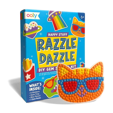 OOLY Razzle Dazzle Mini DIY Gem Sticker Kit - Happy Stuff - 8 Stickers - product image 2 of 4