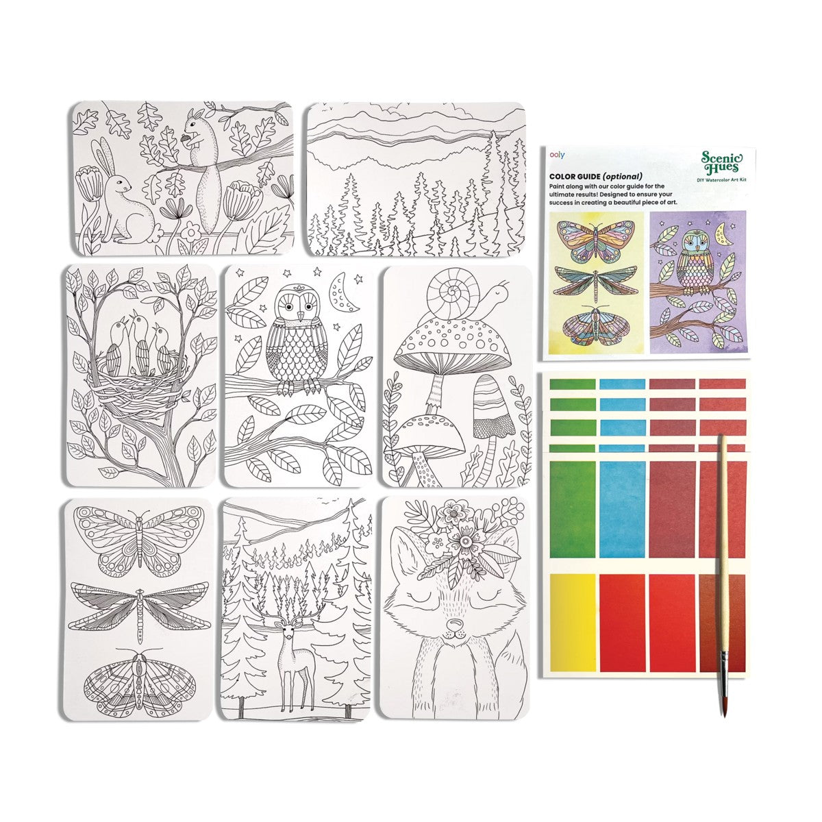 OOLY Scenic Hues: D.I.Y. Watercolor Art Kit - Forest Adventure (1 - product image 4 of 6
