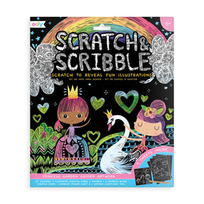 OOLY Scratch & Scribble: Princess Garden scratch art kit - package front