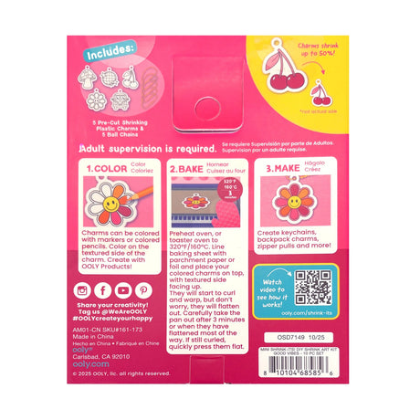 OOLY Shrink-Its! Mini DIY Shrink Art Kit - Good Vibes - 5 Charms - product image 5 of 5