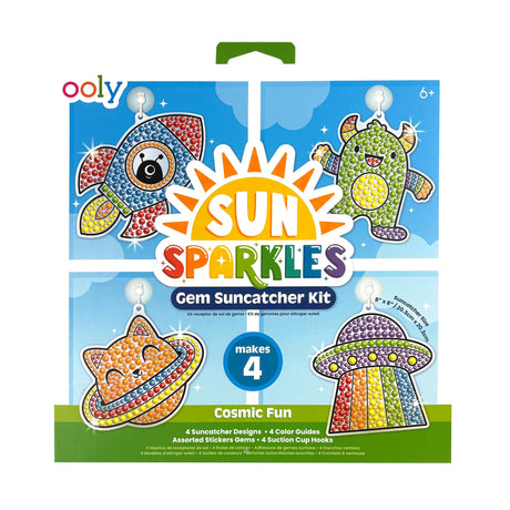 OOLY Sun Sparkles Gem Suncatcher Kit - Cosmic Fun - 4 Designs - main product image