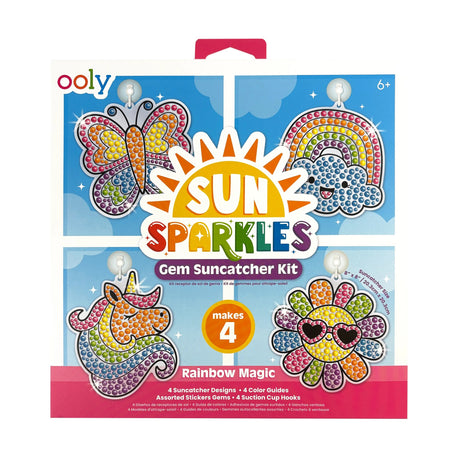 OOLY Sun Sparkles Gem Suncatcher Kit - Rainbow Magic - 4 Designs - main product image