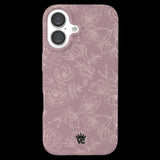 Velvet Caviar - Magsafe Case For Apple Iphone 16 - Dusty Rose Chrome Floral