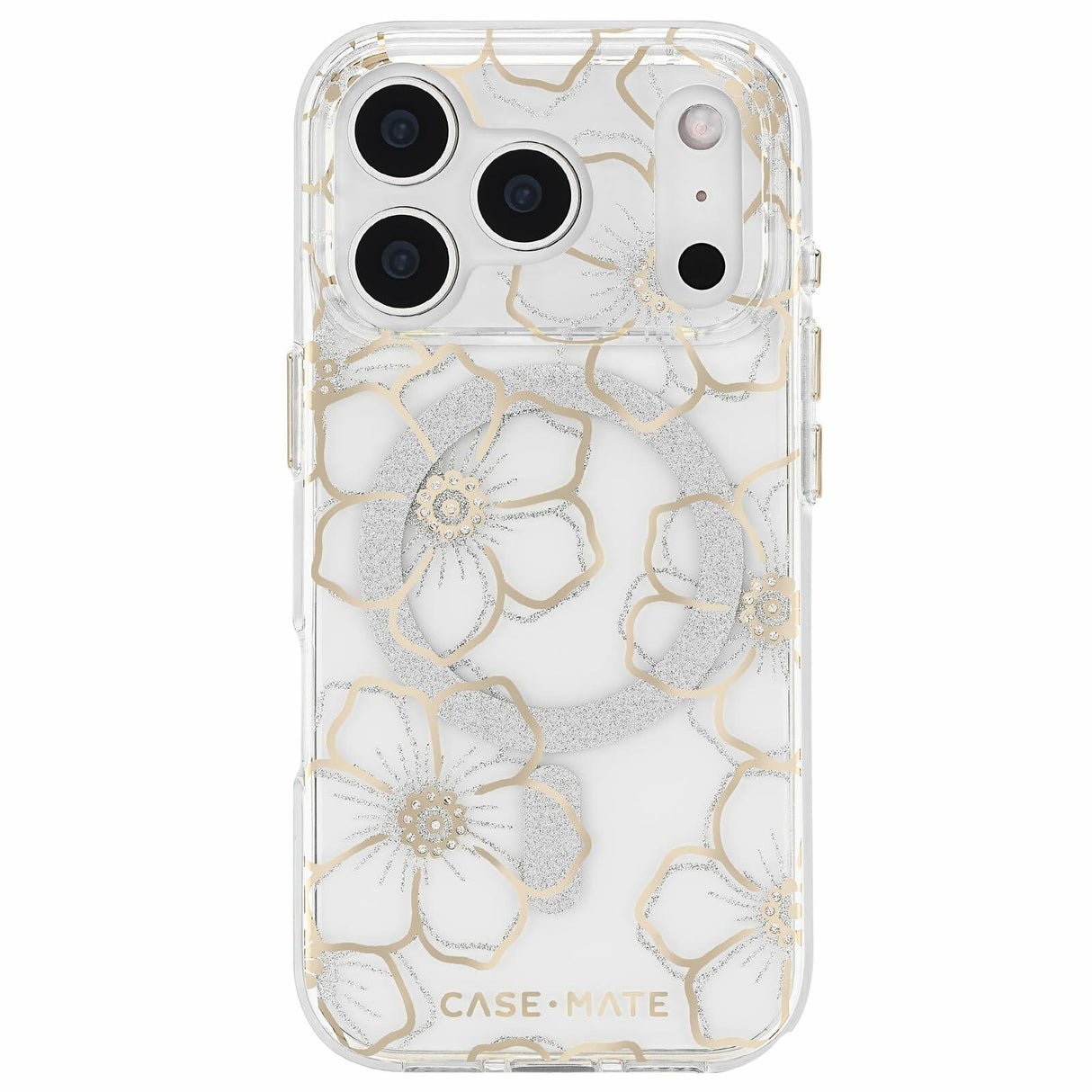 Case-Mate - Floral Gems MagSafe Case for Apple iPhone 17 Pro - Gold