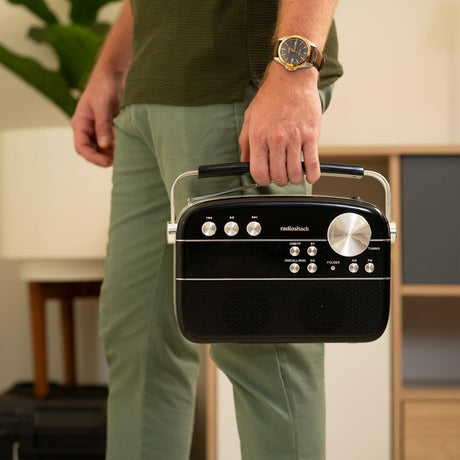 RadioShack AM/FM 2-Band Vintage Radio with Bluetooth Function and USB/TF ports 1202265