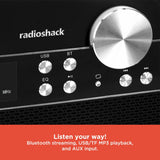 RadioShack AM/FM 2-Band Vintage Radio with Bluetooth Function and USB/TF ports 1202265