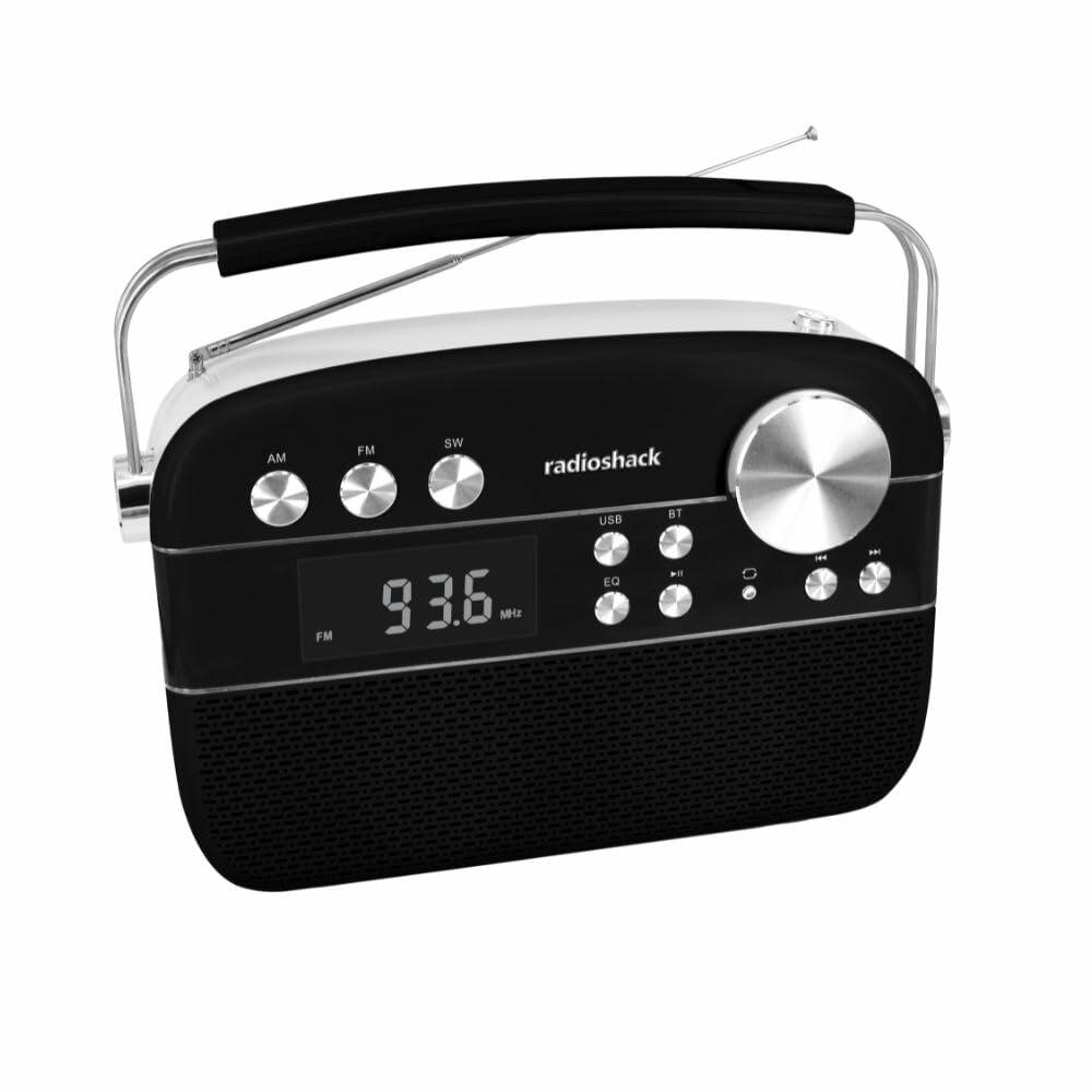 RadioShack AM/FM 2-Band Vintage Radio with Bluetooth Function and USB/TF ports 1202265