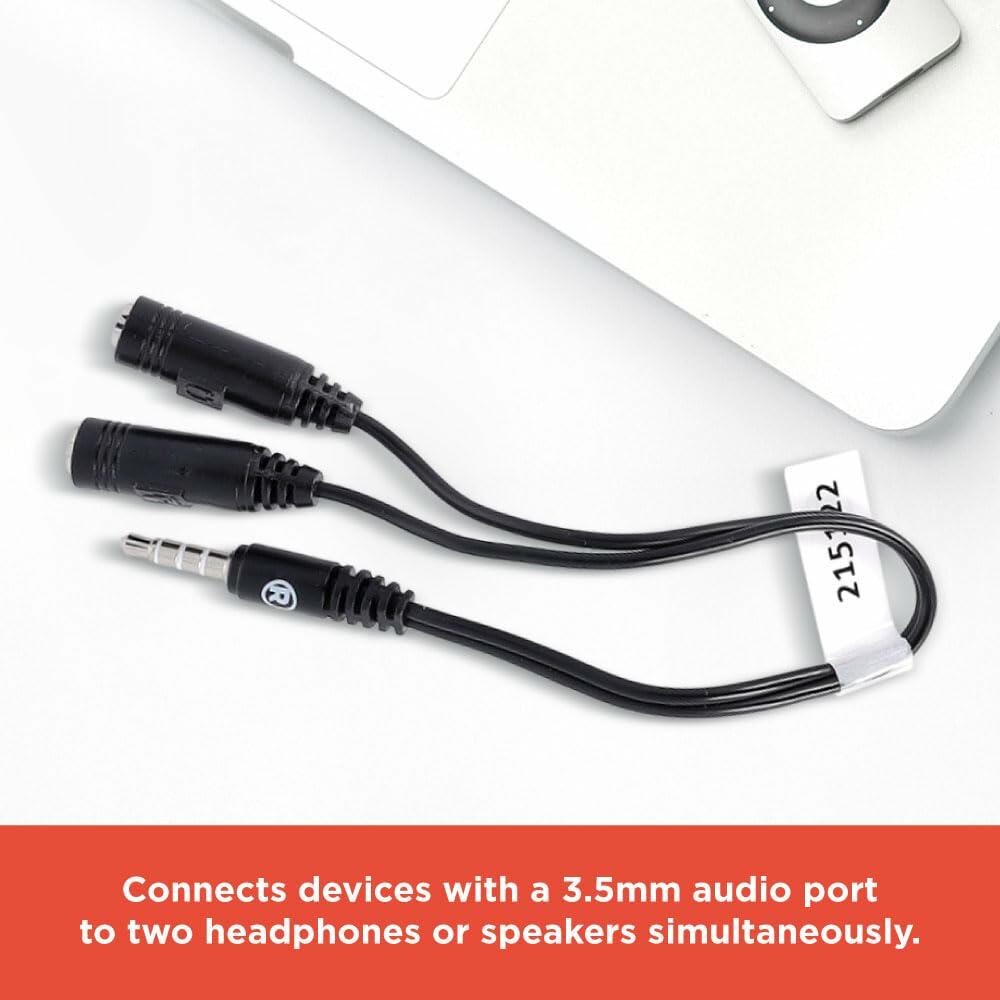 RadioShack 3.5mm Male to 2 Female Connectors Cable 1503292