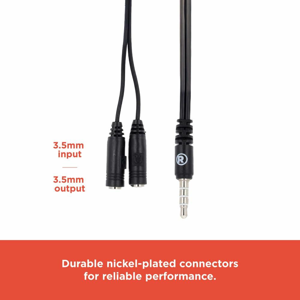 RadioShack 3.5mm Male to 2 Female Connectors Cable 1503292