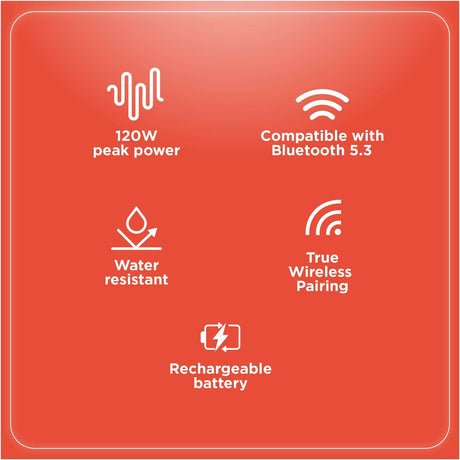 Portable Wireless Speaker IPX5 Water Ressistant 60W