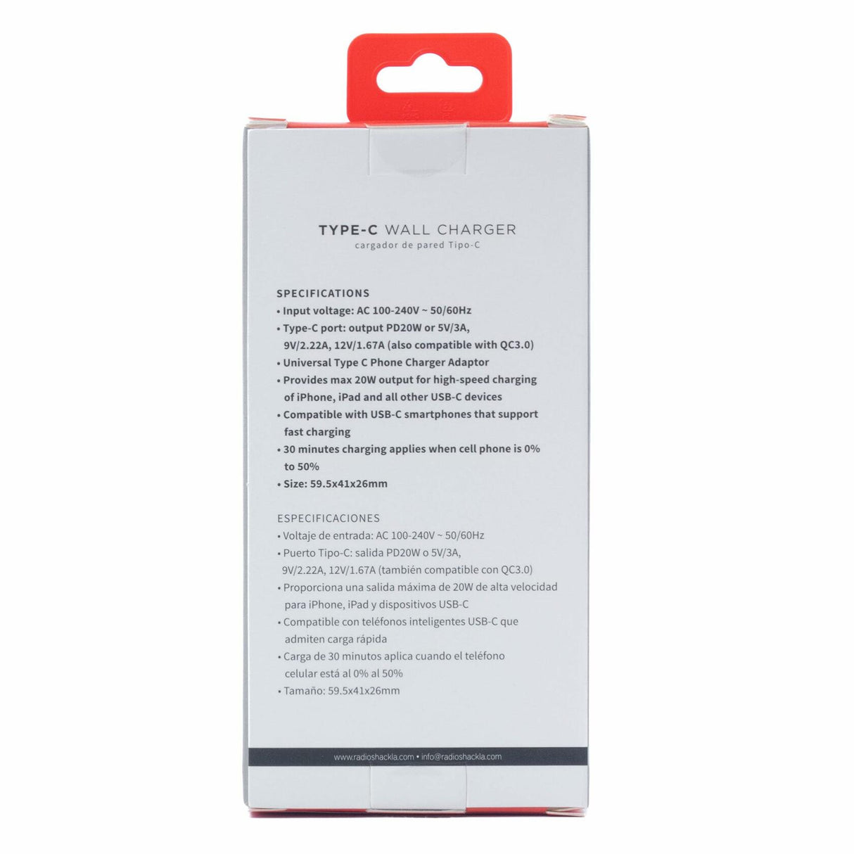 RadioShack Three Pack Type C Wall Charger 20W White 2733358