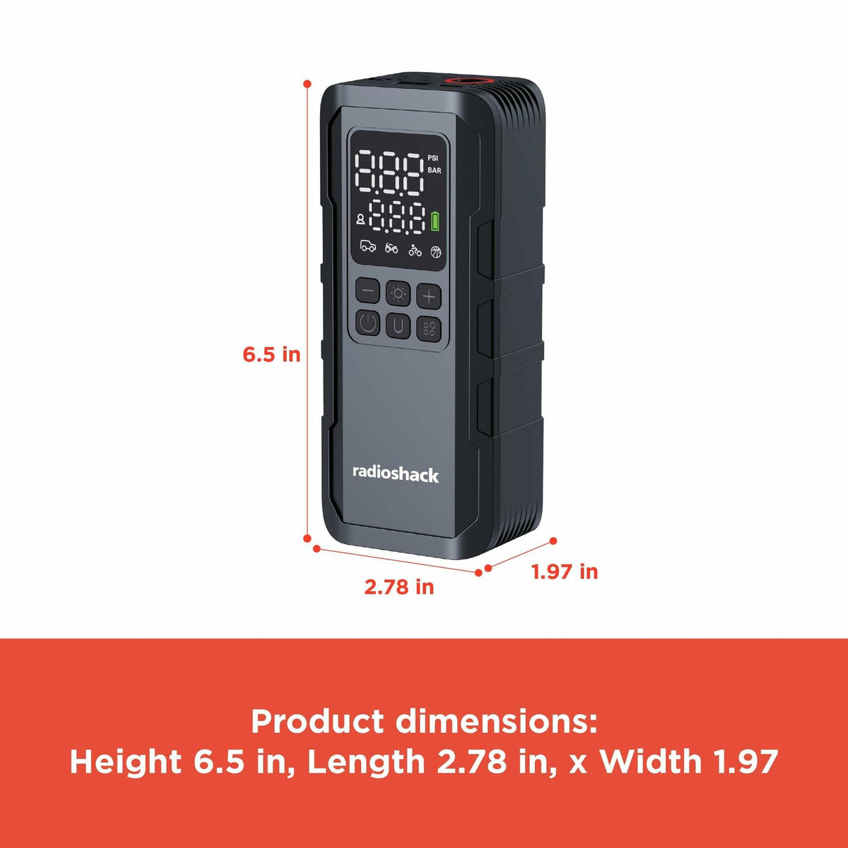 RadioShack Smart Electric Tire Pump with Light & Rechargeable Battery 2309280