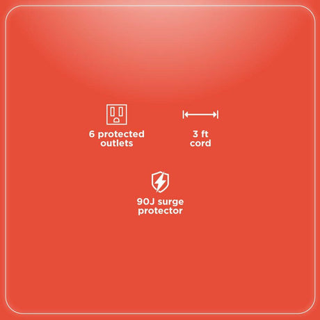 RadioShack 6-Outlet Power Strip White 6100814