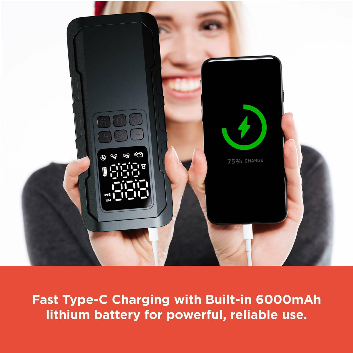 RadioShack Smart Electric Tire Pump with Light & Rechargeable Battery 2309280