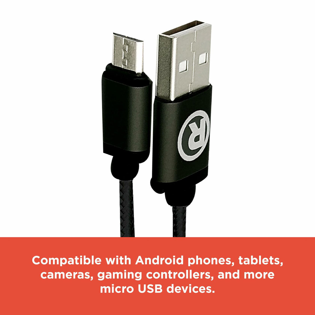 RadioShack USB 2.0 Male to Micro USB Male Braided Cable 3 Ft 2605135