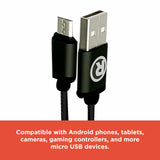RadioShack USB 2.0 Male to Micro USB Male Braided Cable 3 Ft 2605135