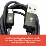 RadioShack USB 2.0 Male to Micro USB Male Braided Cable 3 Ft 2605135