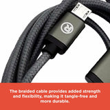 RadioShack USB 2.0 Male to Micro USB Male Braided Cable 3 Ft 2605135