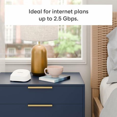 eero 7 dual-band mesh Wi-Fi 7 router - Supports internet plans up to 2.5 Gbps, Coverage up to 2,000 sq. ft., 1-pack