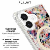 Flaunt - Square MagSafe Case for Apple iPhone 17 - Rainbow Confetti Tortoise Shell