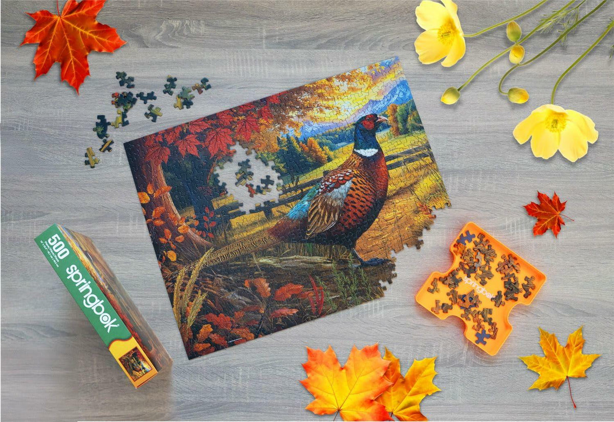 Springbok Golden Chain Springbok Golden Fields Pheasant 500Pc – Cole's Computers