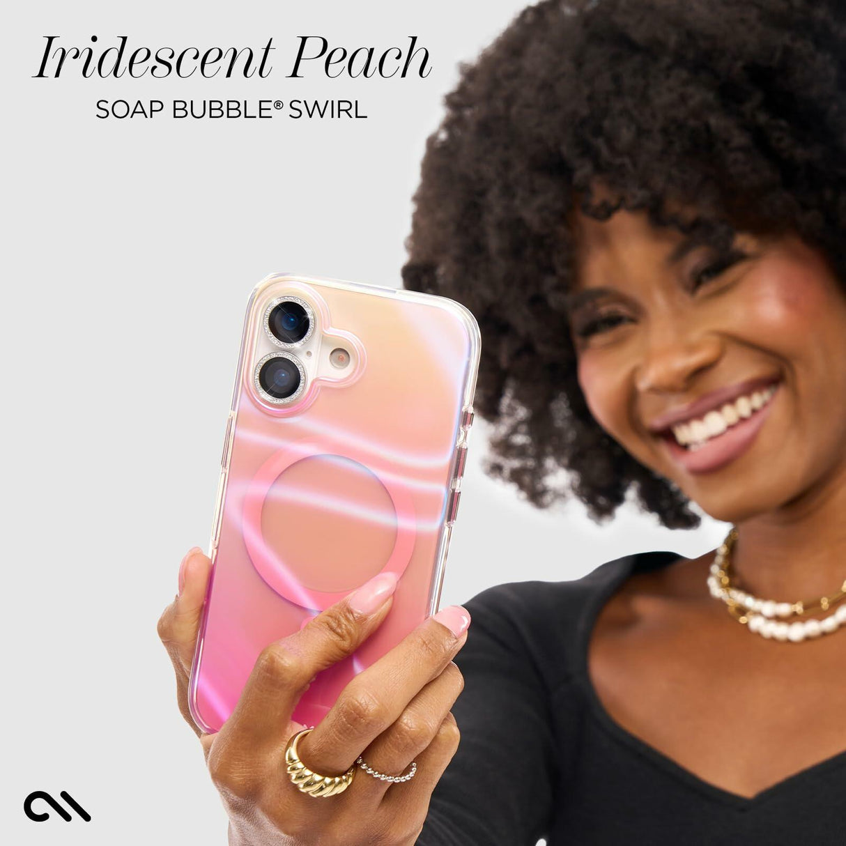 Case-Mate - Peach Bubble MagSafe Case for Apple iPhone 17 - Peach Iridescent