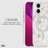 Case-Mate - Floral Gems MagSafe Case for Apple iPhone 17 - Gold