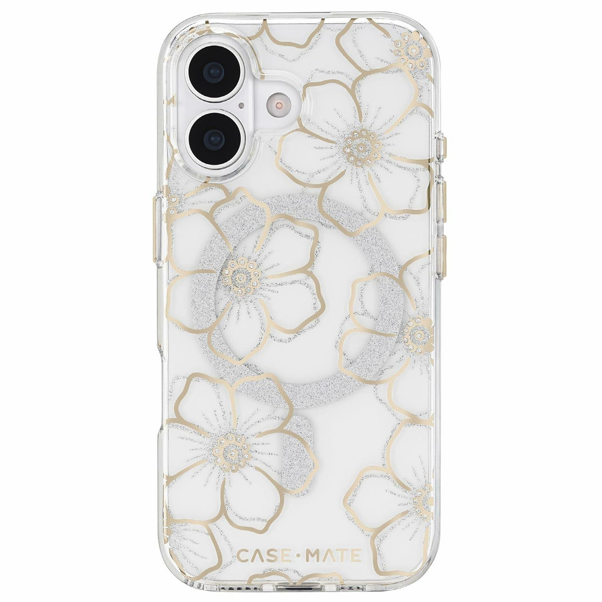 Case-Mate - Floral Gems MagSafe Case for Apple iPhone 17 - Gold