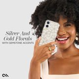 Case-Mate - Floral Gems MagSafe Case for Apple iPhone 17 - Gold