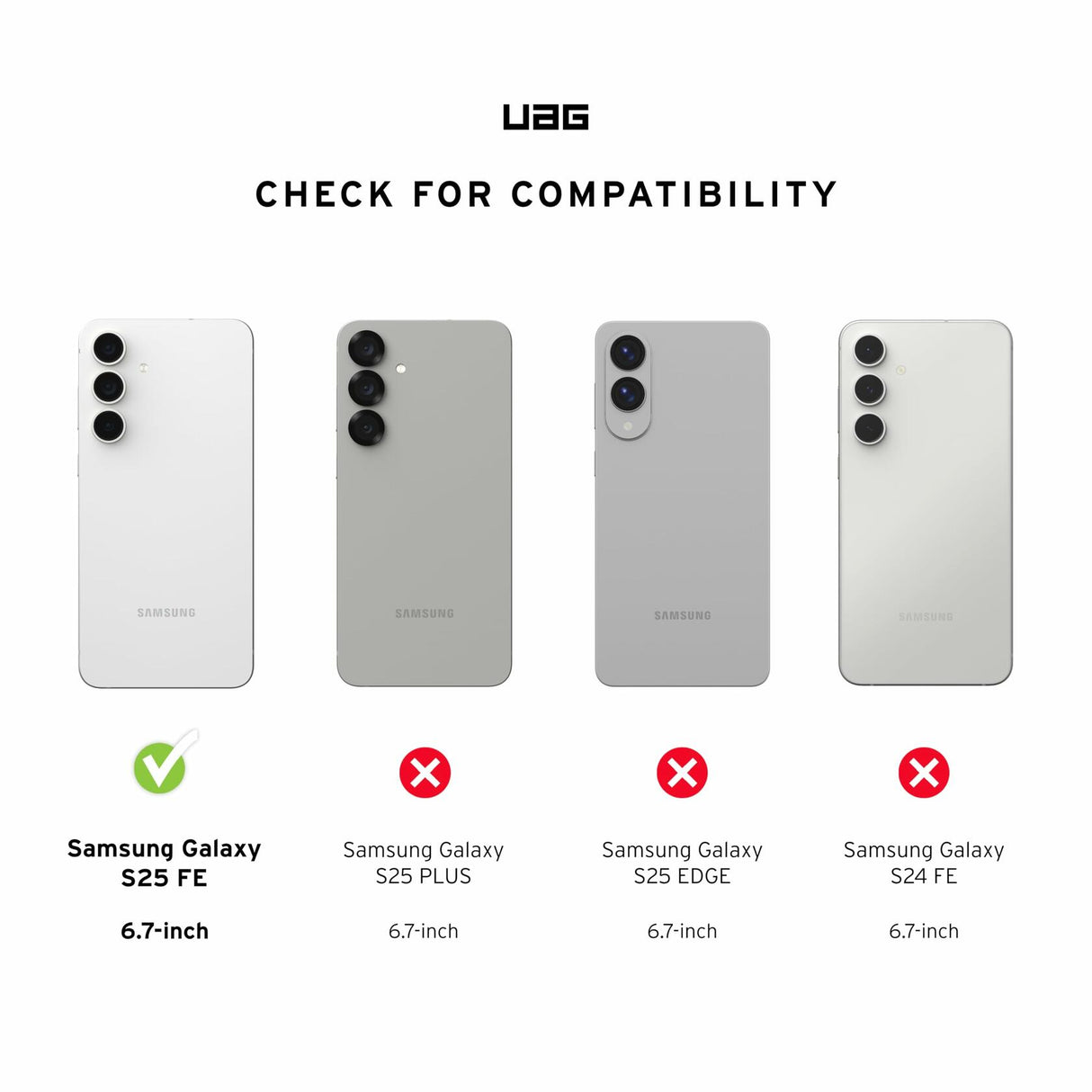 Urban Armor Gear (UAG) - Pathfinder Clear Case with Magnet for Samsung Galaxy S25 FE - Ash and Black