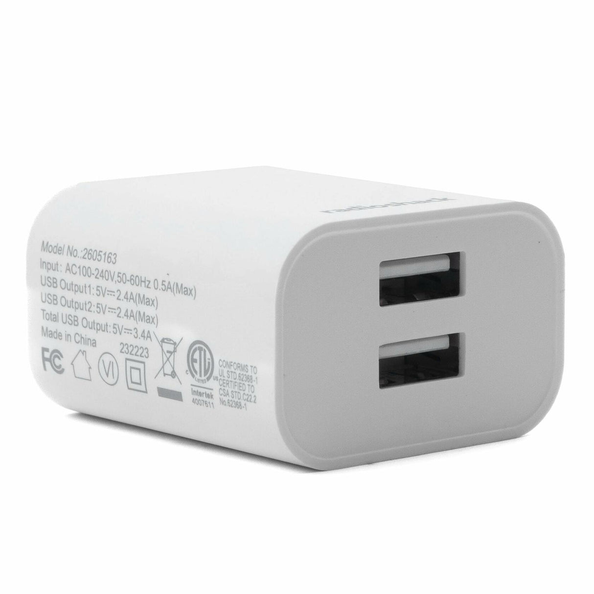 RadioShack Dual USB Port Wall Charger 2605163