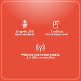 RadioShack Keyboard And Mouse 2.4G Wireless Combo Pink 2607126