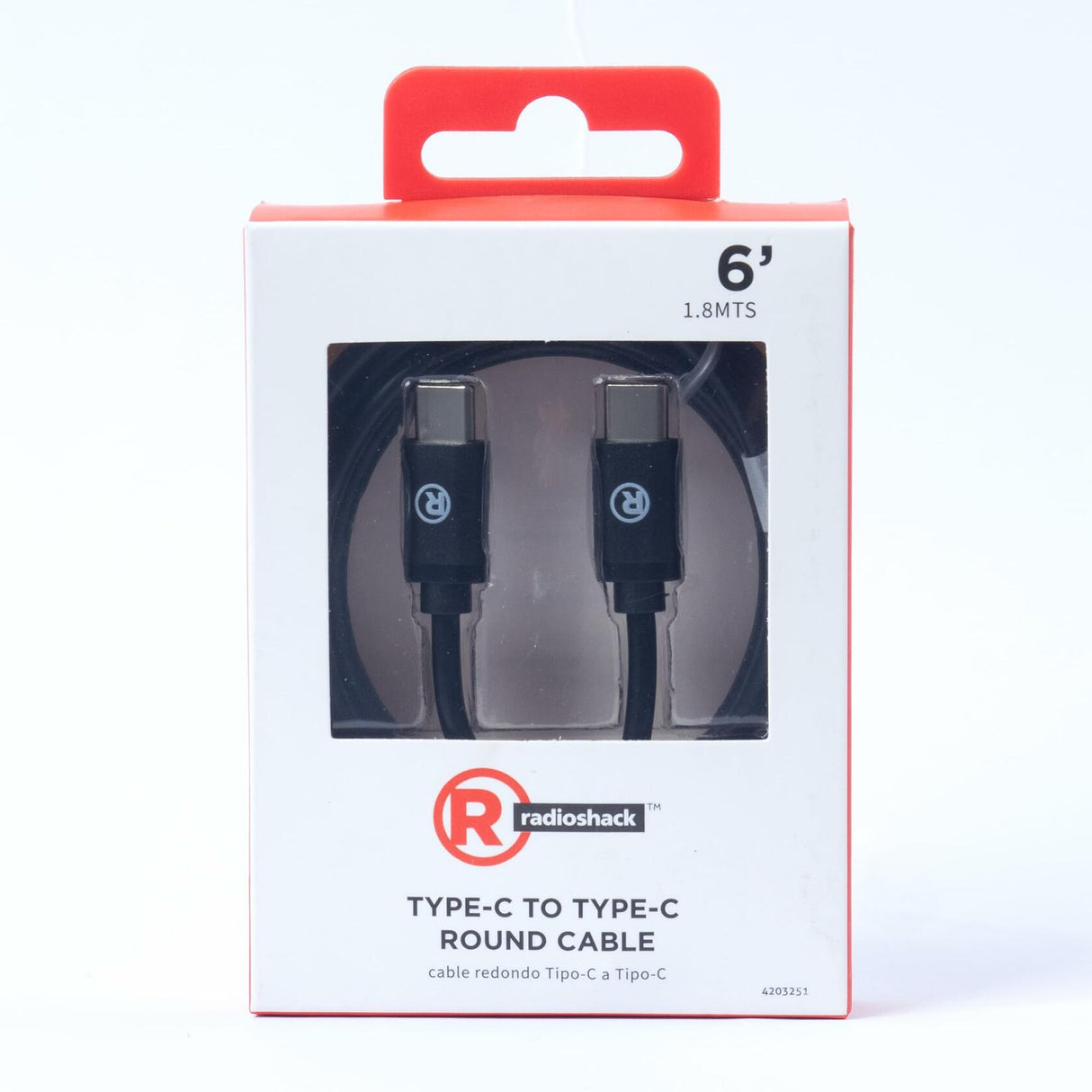 RadioShack Cable Type C to Type C 6FT Round 5V 480MBPS 4203251