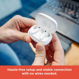 Radioshack True Wireless Headphones 400MAH Active Noise Cancelling IPX5 White 3304381