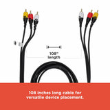 RadioShack 3RCA to 3RCA M - M Cable 4203213 9 ft