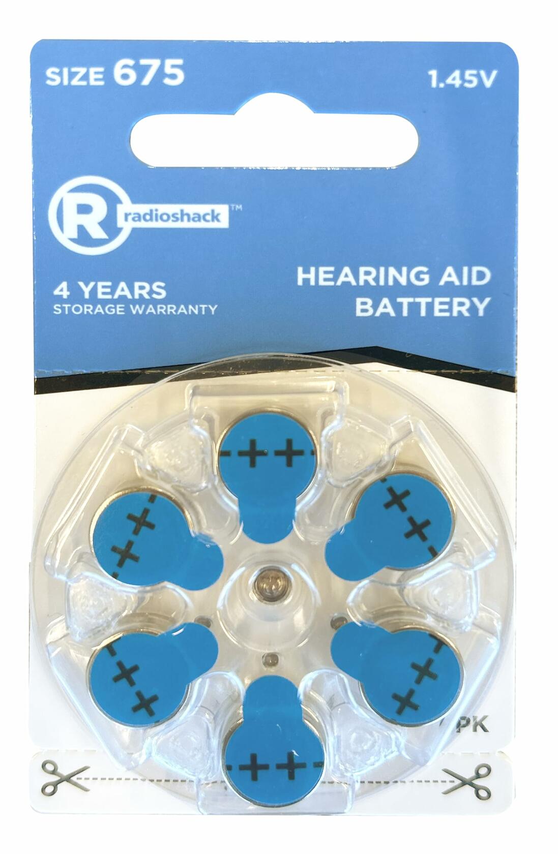 RadioShack Hearing Aid Battery 675, 6 Pack, 2302526