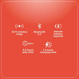 True Wireless Earbuds 380MAH Active Noise Cancelling ENC IPX5 White 3304380