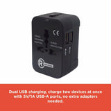 RadioShack Universal Travel Adapter  2 USB 2733316
