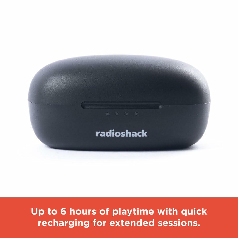 Radioshack True Wireless Headphones 400MAH Active Noise Cancelling IPX5 White 3304381