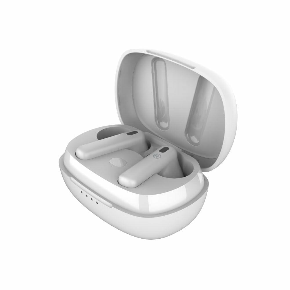 Radioshack True Wireless Headphones 400MAH Active Noise Cancelling IPX5 White 3304381