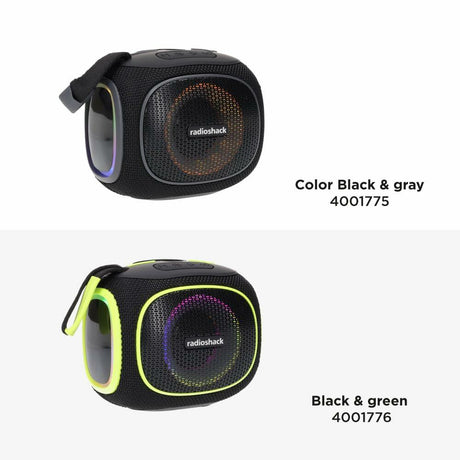 RadioShack Bluetooth Speaker 10w ipx5 black and green 4001776