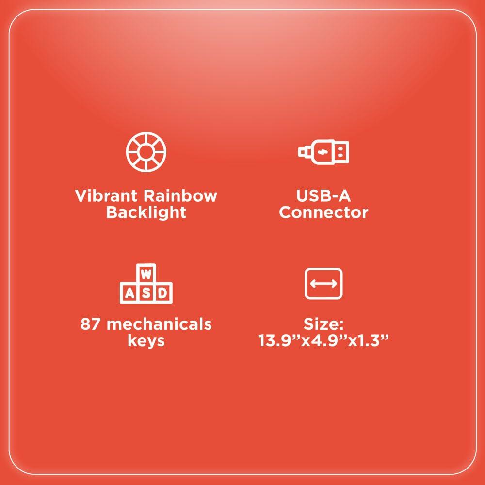 RadioShack Mechanical Gaming Keyboard With 87 Keys 2607117