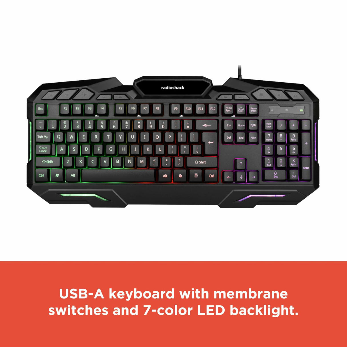 RadioShack Keyboard RGB Light Mouse and Mouse Pad Combo 2607062