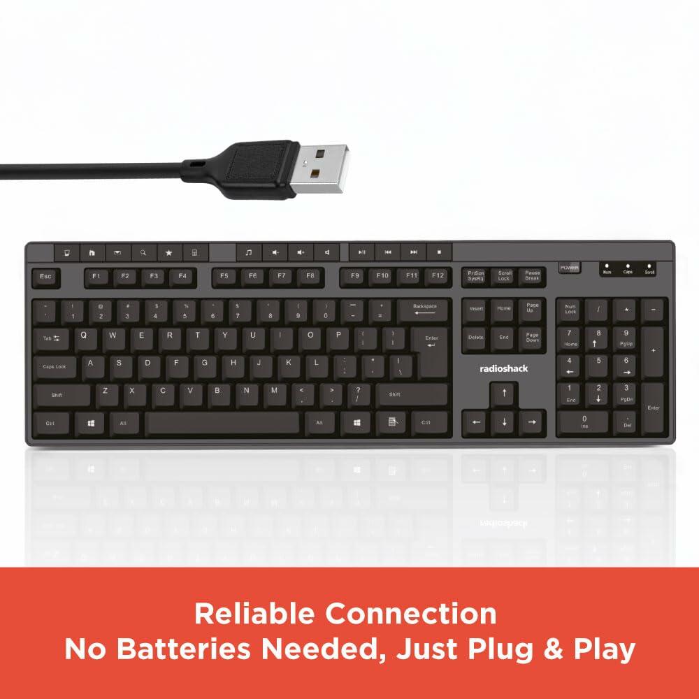 RadioShack Wired Keyboard Black English 2604770