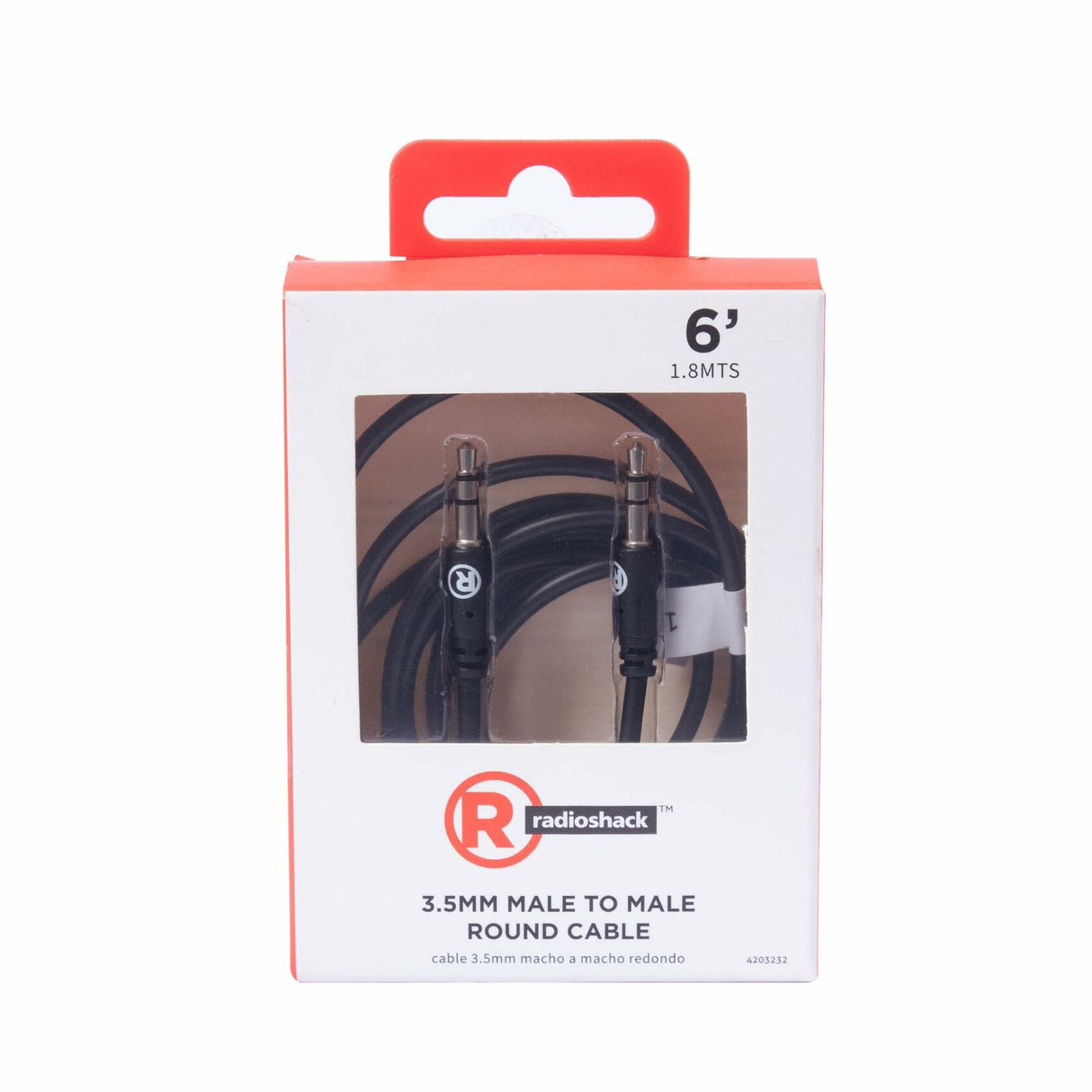 RadioShack 3.5mm Male to Male Round Cable - 1.8m (6 Feet) 4203232
