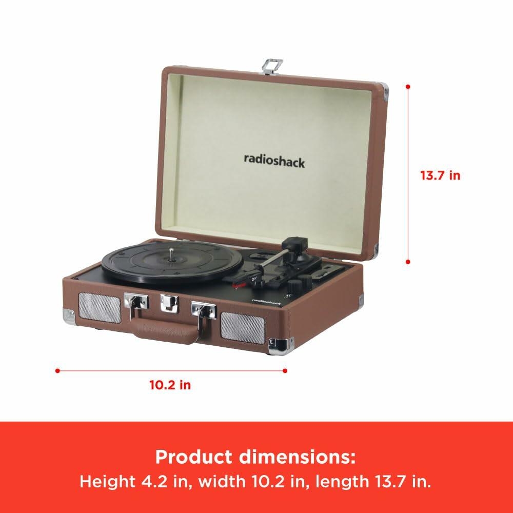 RadioShack Portable Suitcase Turntable with Bluetooth 4001790