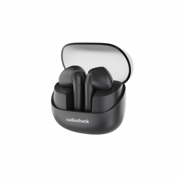 RadioShack ipx5 transparent case black tws earbuds 3304399